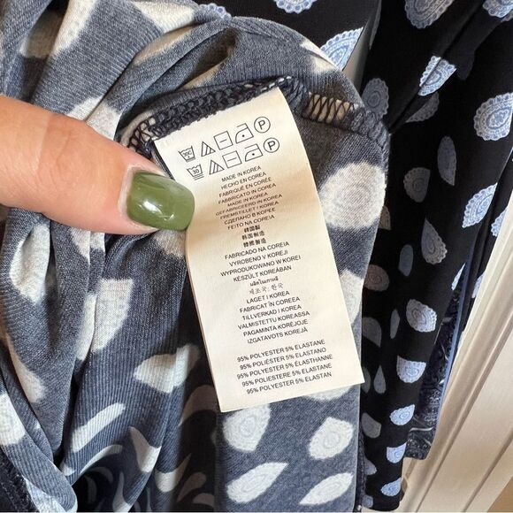 Michael Michael Kors Womens Long Sleeve Paisley Sheath Dress Navy Size Large - Picture 8 of 11